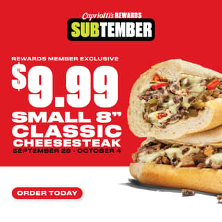 $9.99 Small Classic Cheesesteak