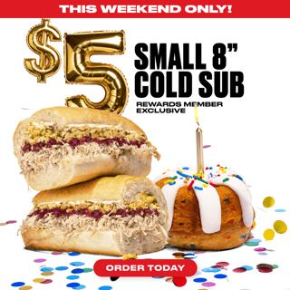 $5 Small 8" Cold Sub