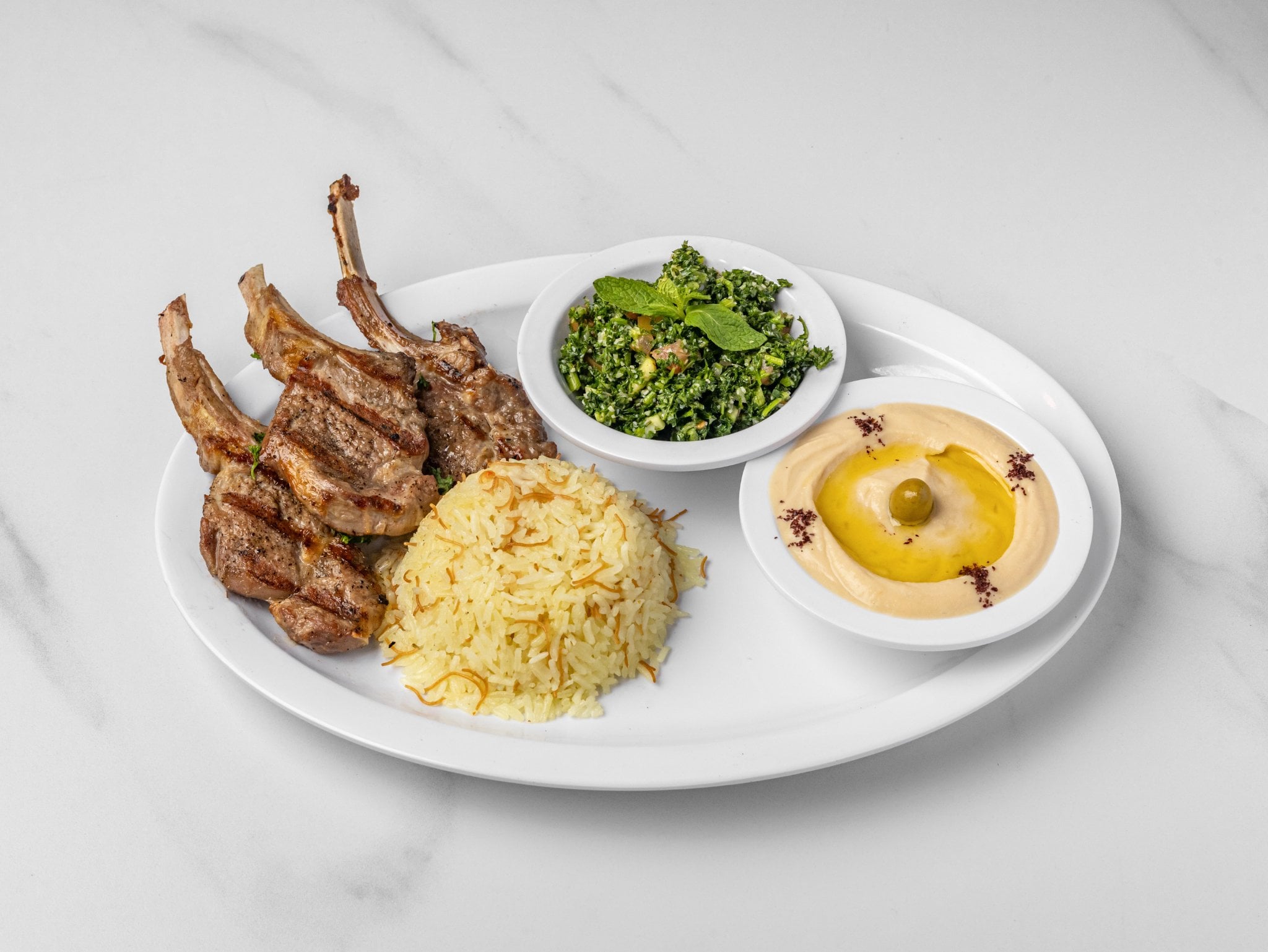 Lamb Chops Plate over rice