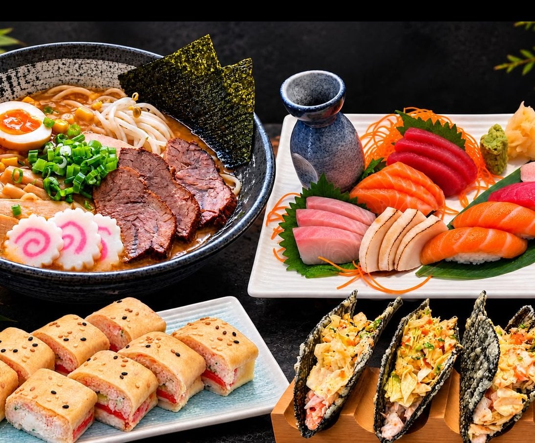 Fresh sushi rolls and Japanese dishes at Takoyaki Sushi and Bar