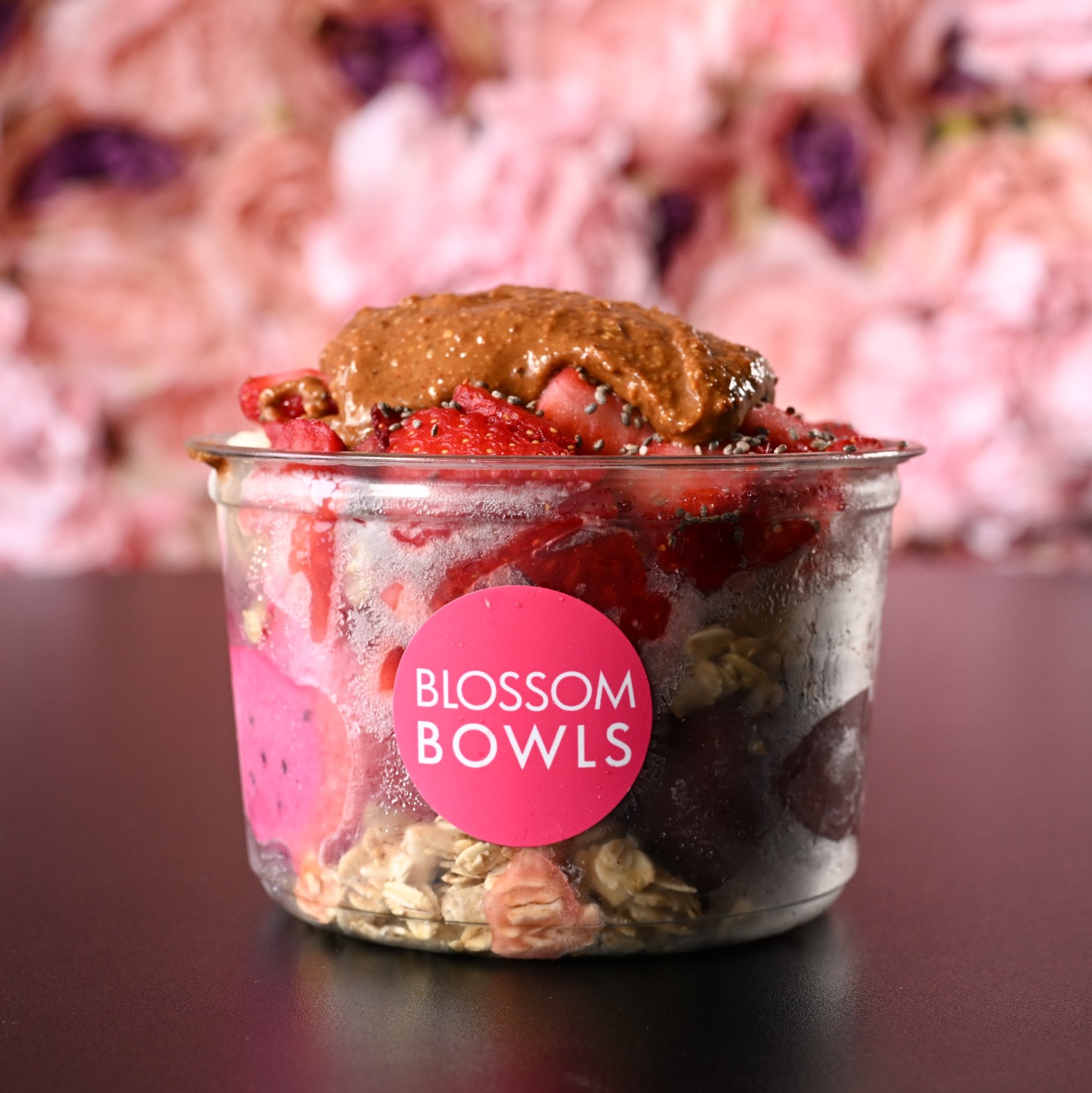 Super Bowl signature acai bowl with peanut butter and honey