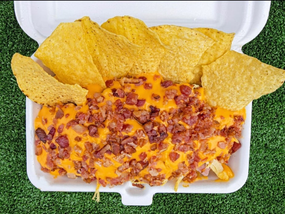 Batatasita loaded with all the meats, bacon and cheddar with nachos
