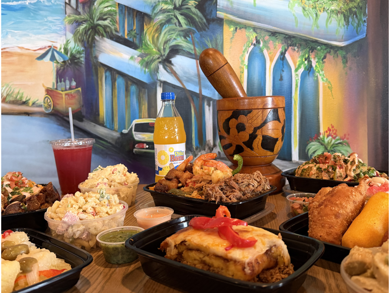 Generous portions of Puerto Rican food perfect for catering events