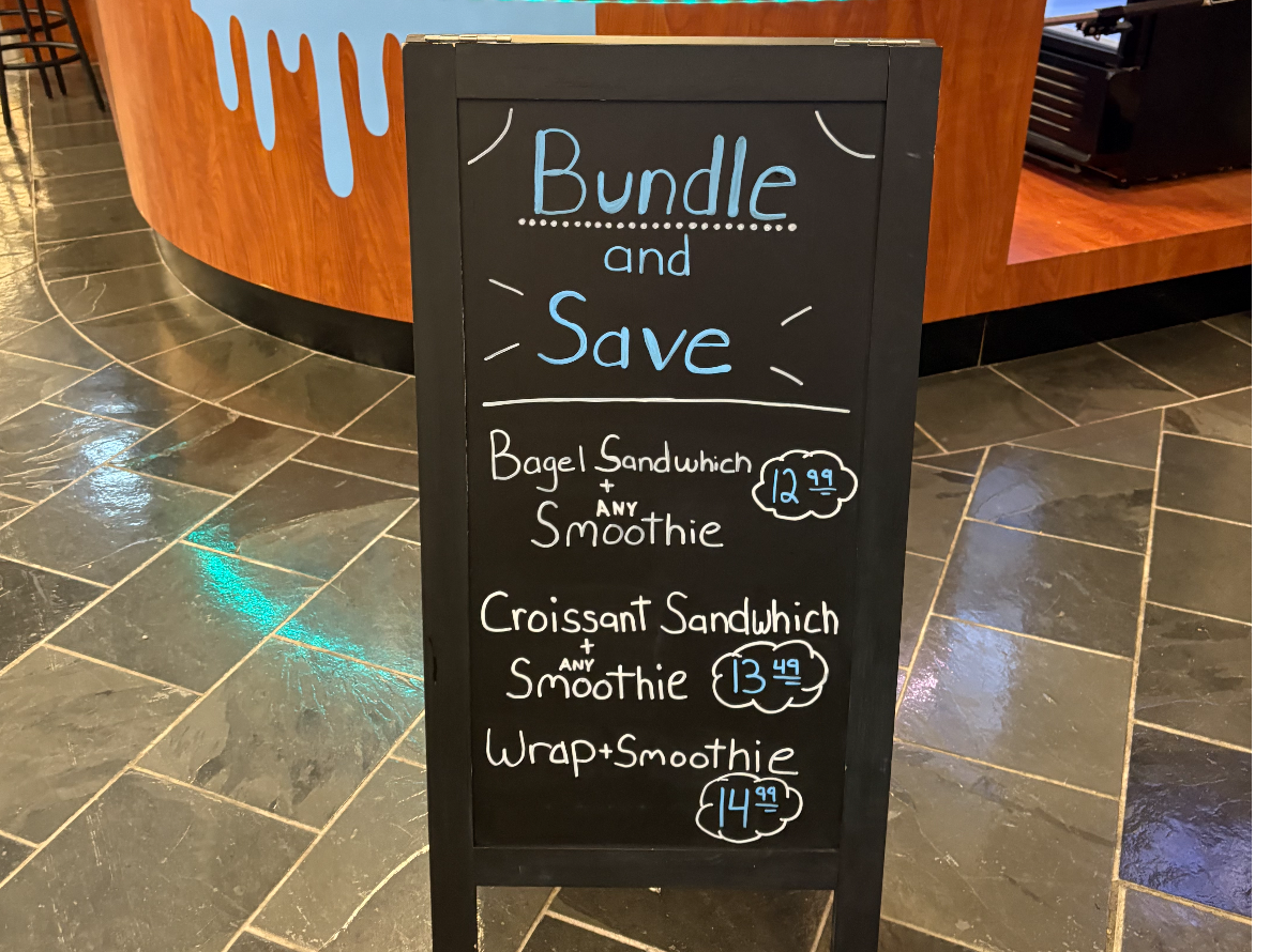 SoJo's specials chalkboard listing daily deals from Monday through Saturday