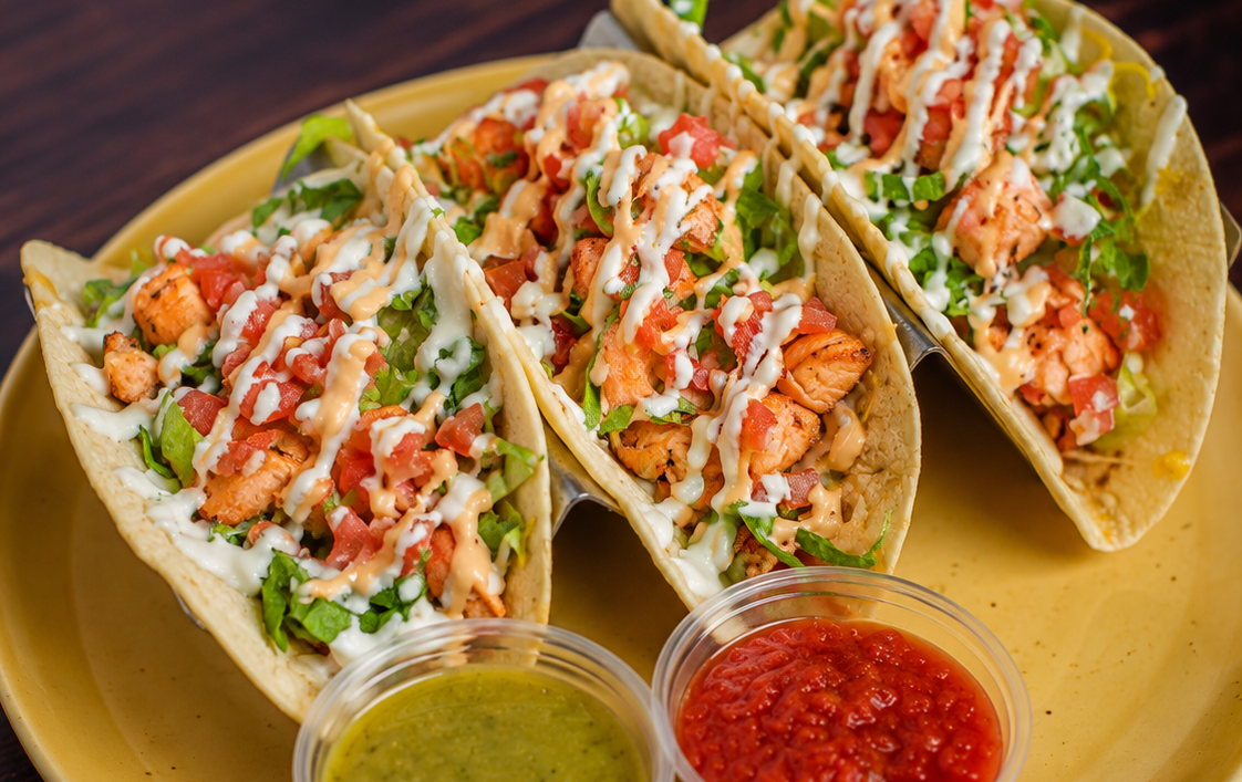 NOT YO MAMA's TACOS - 2 TACOS(BEEF,CHICKEN,VEGGIE)