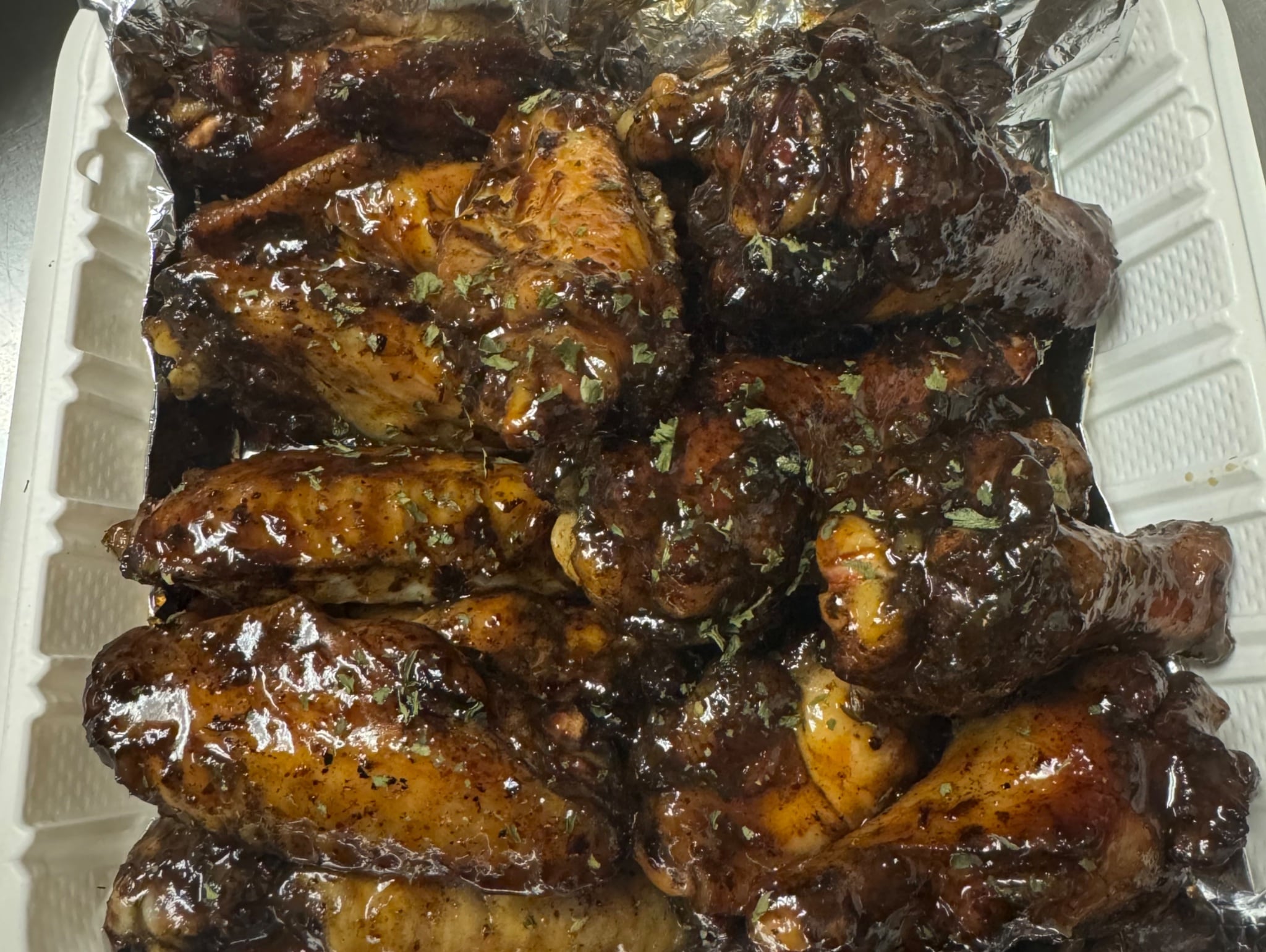 Jerk Wing Meal with rice and choice of sides