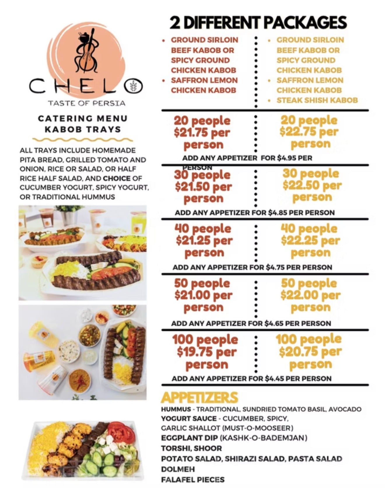 Chelo catering spread