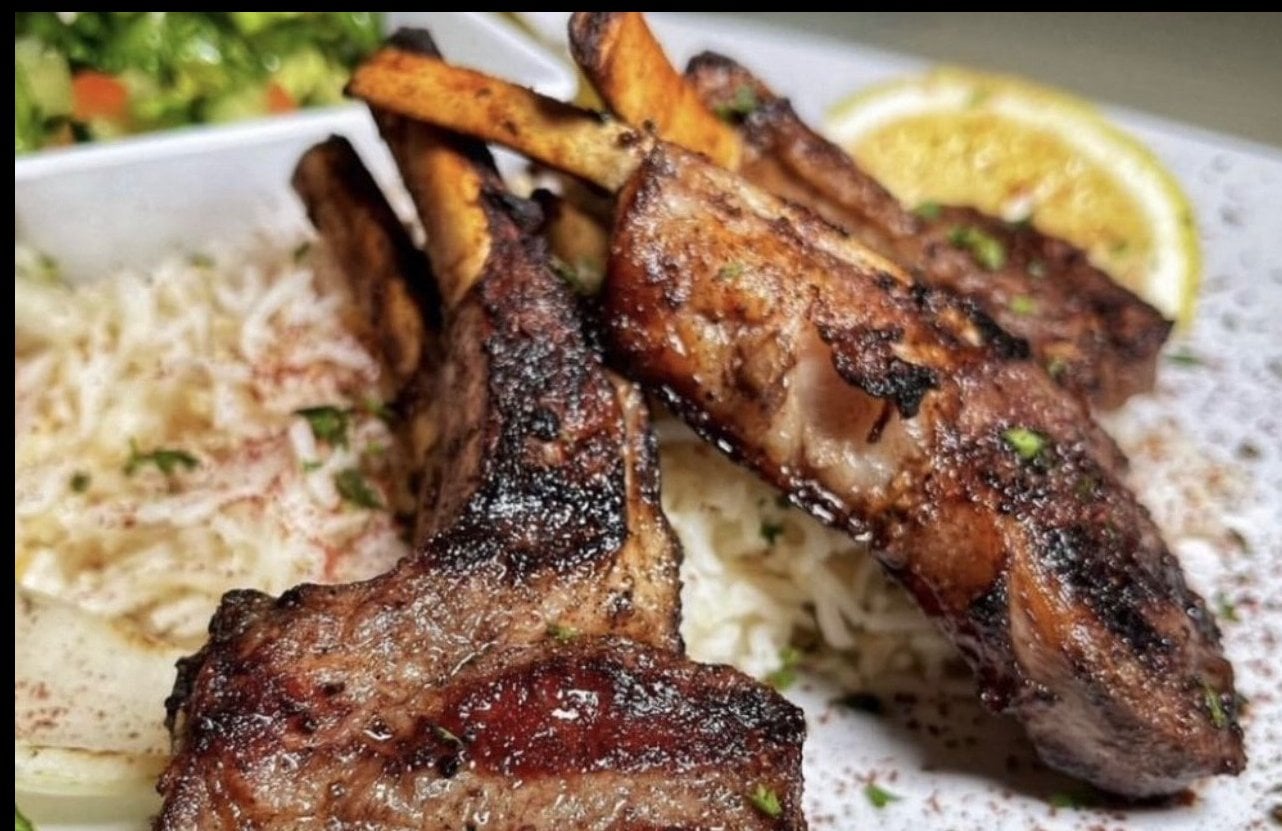 Mediterranean grilled kabobs, shawerma and fresh platters at Lama Mediterranean Cuisine